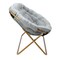 Emma and Oliver Janey Folding Double Saucer Chair with Steel Frame for Dorm, Living Room, or Bedroom
